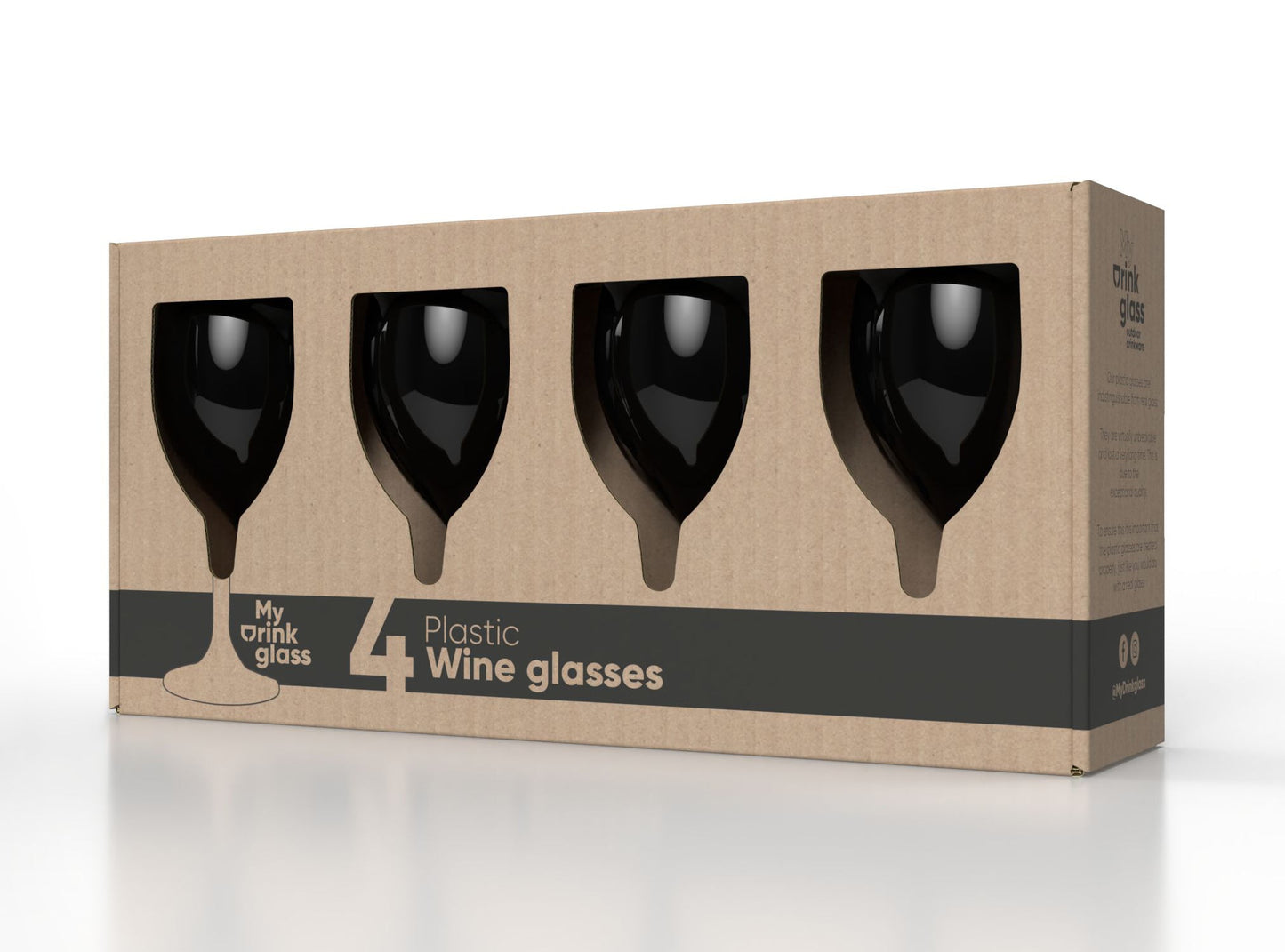 Wijnglazen 4 stuks zwart