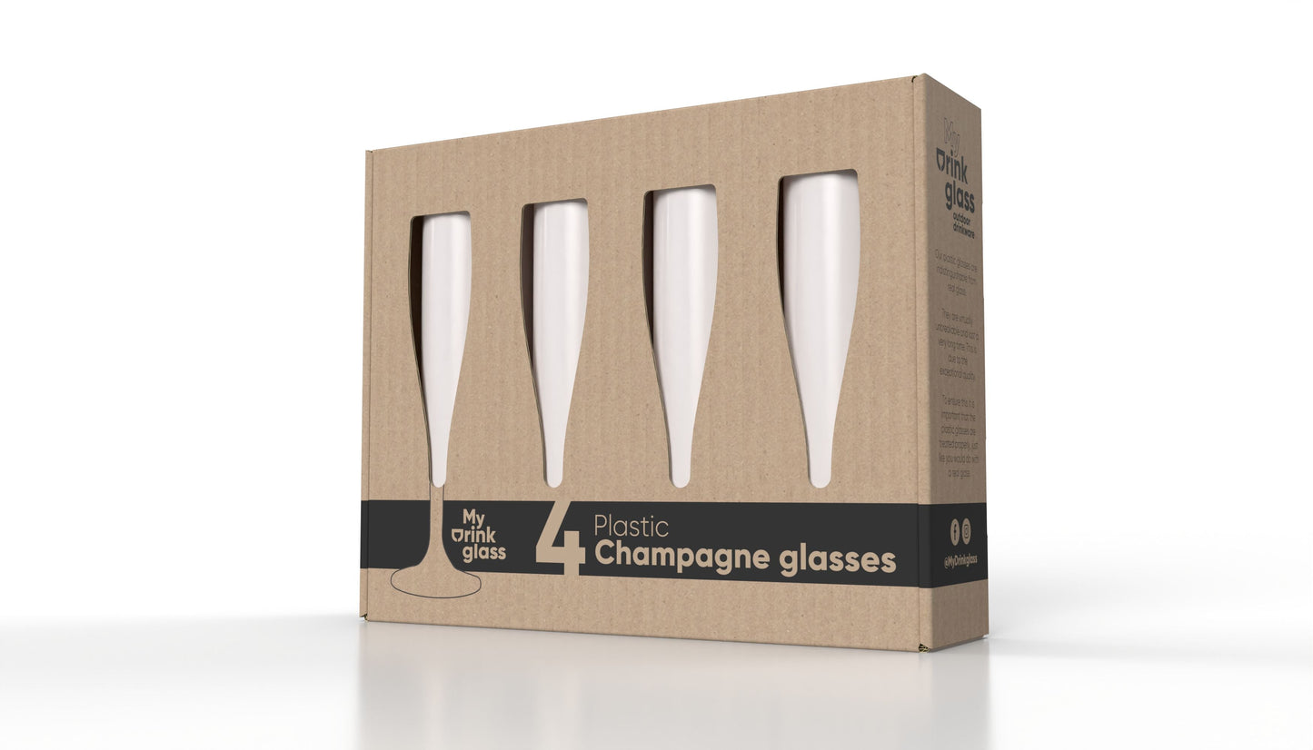 Champagneglazen 4 stuks wit